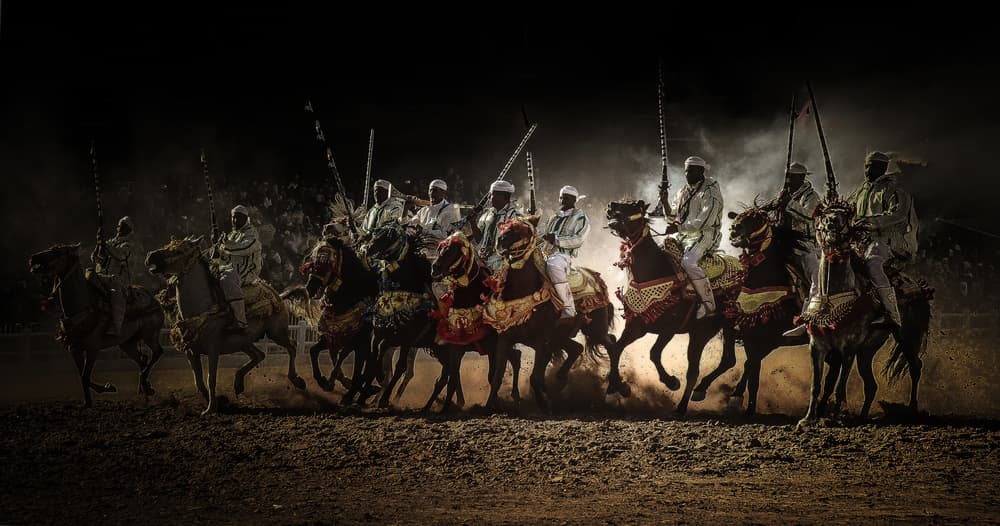 North African Horsemen by Yomn Almonla πΈπ¦ β canvas wall art