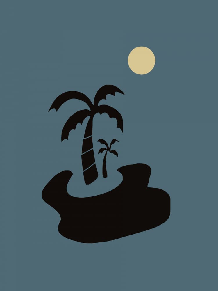 Tropical Island Night by Little Dean — canvas wall art