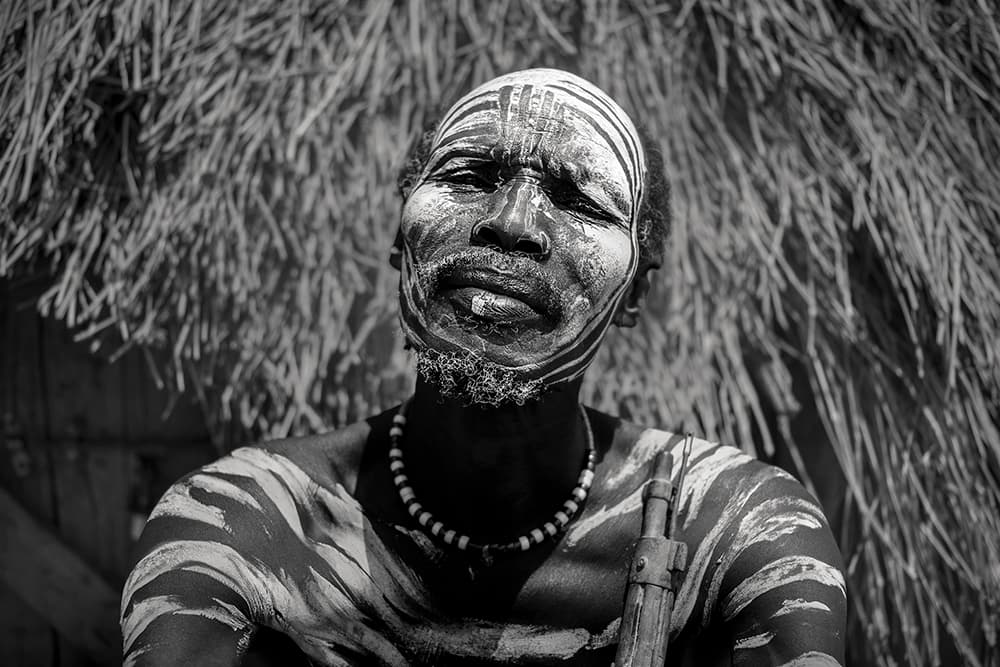 Painted Tribal Man by Svetlin Yosifov — canvas wall art