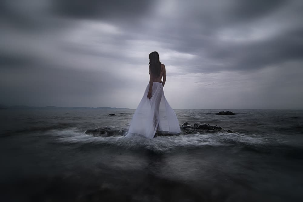 Ethereal Woman Seascape by Maria Kaimaki — canvas wall art