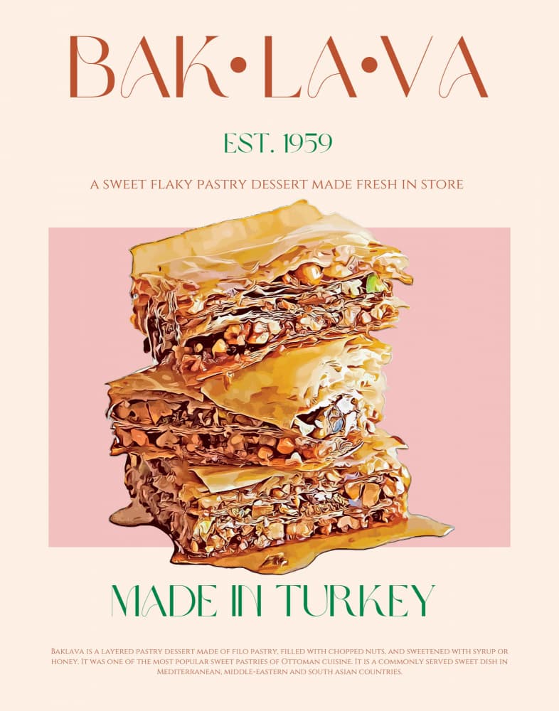 Turkish Baklava Delight by Nazma Khokhar — canvas wall art
