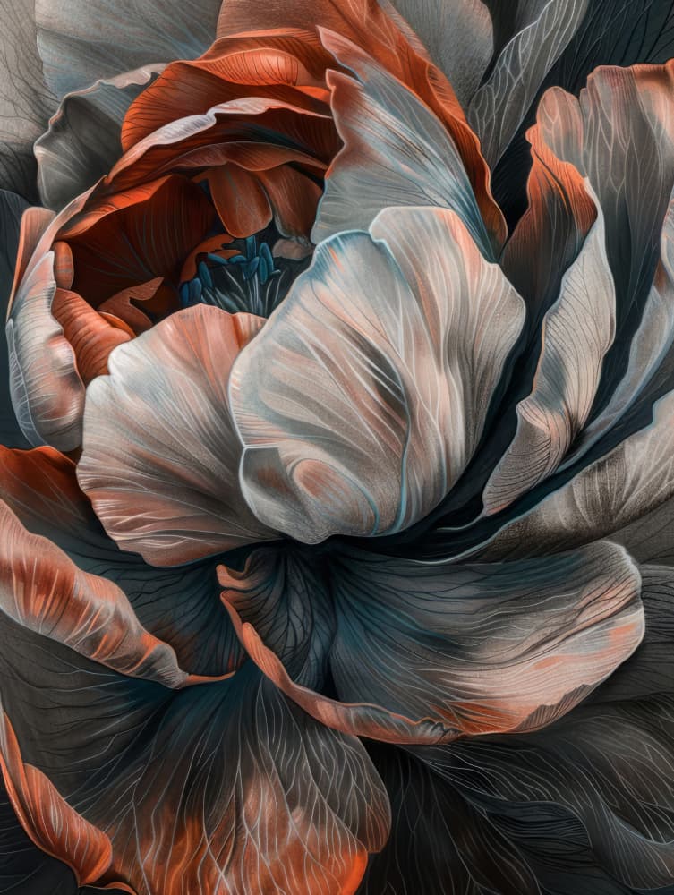 Muted Petal Unfold by Bilge Paksoylu — canvas wall art