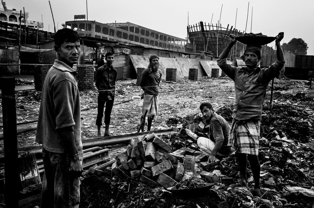 Shipyard Workers' Daily Grind by Joxe Inazio Kuesta Garmendia — canvas wall art