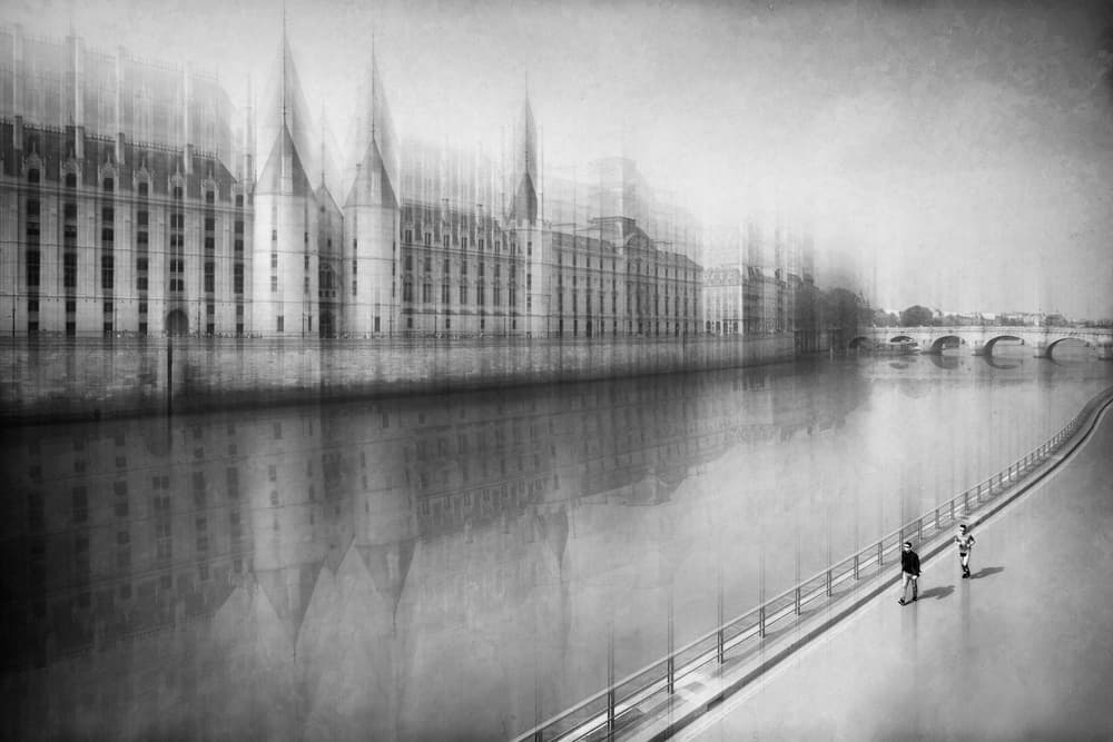 Ethereal City Reflections by Roswitha Schleicher-Schwarz — canvas wall art