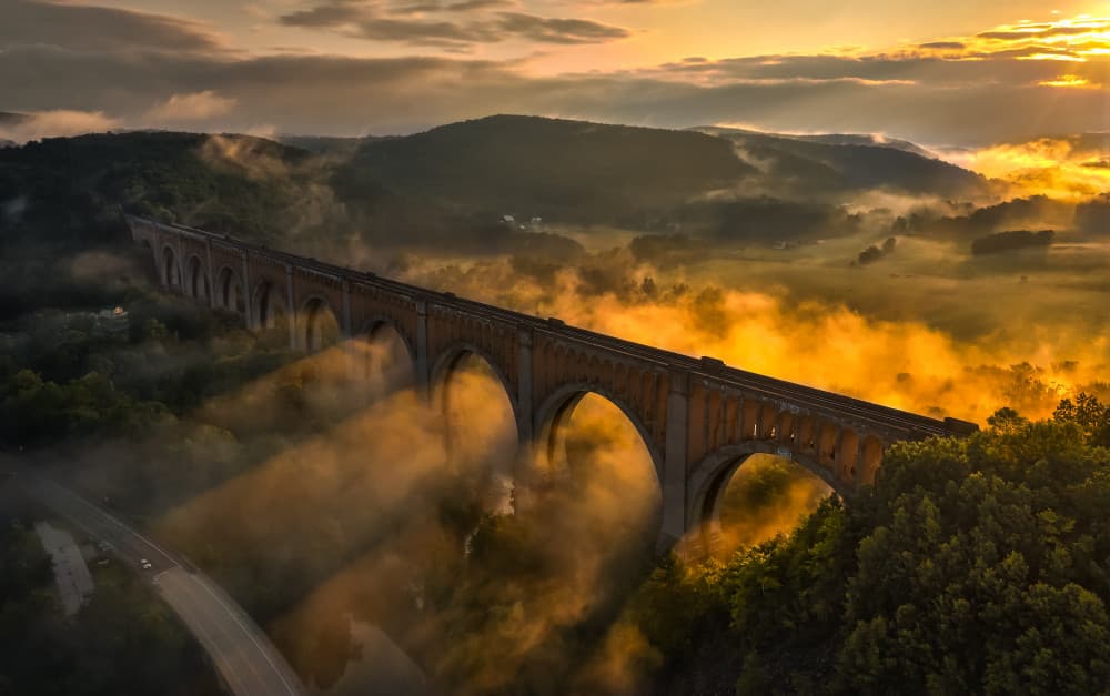 Golden Morning Bridge by Herbert Rong — canvas wall art