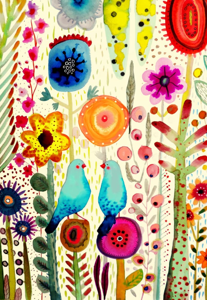 Joyful Whimsical Garden by Sylvie Demers — canvas wall art