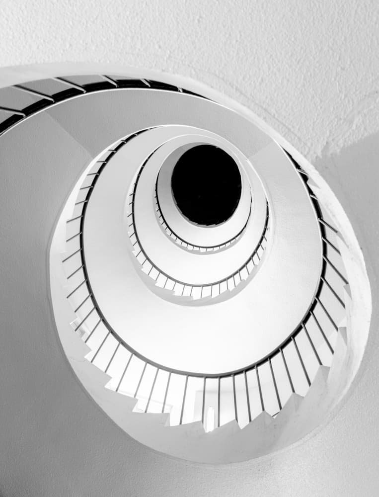 Modern Spiral Staircase by Tomoshi Hara — canvas wall art