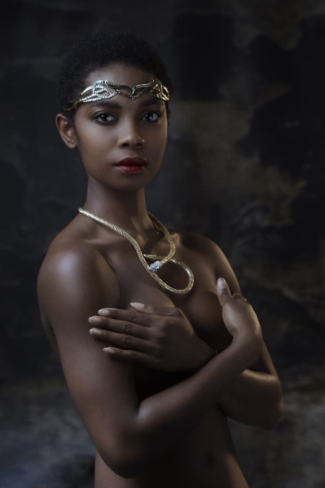Golden Snake Goddess by Jan Slotboom — canvas wall art