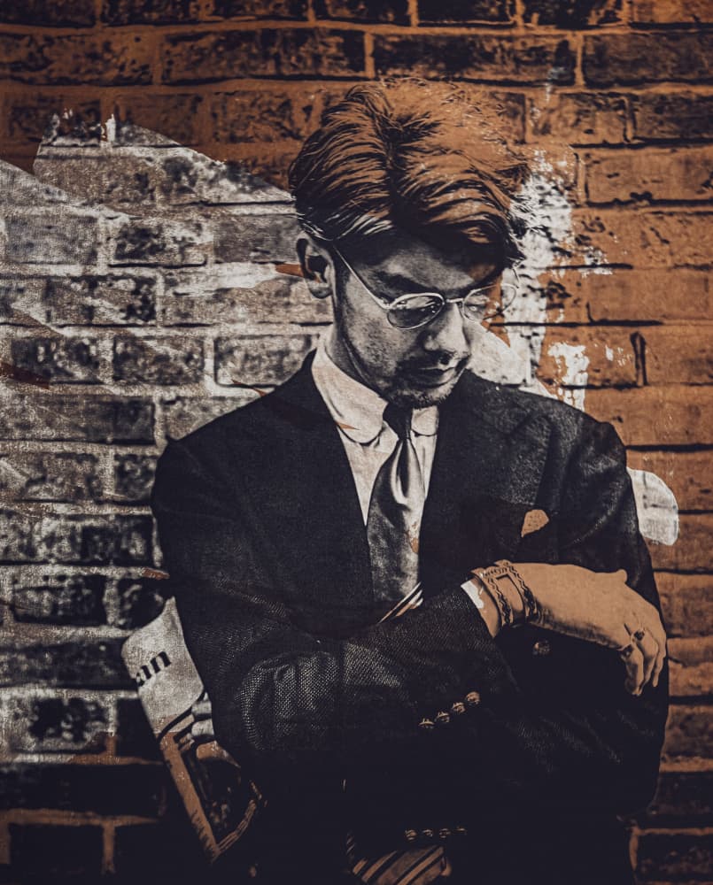 Pensive Vintage Gentleman by Kurosaki Sangan — canvas wall art