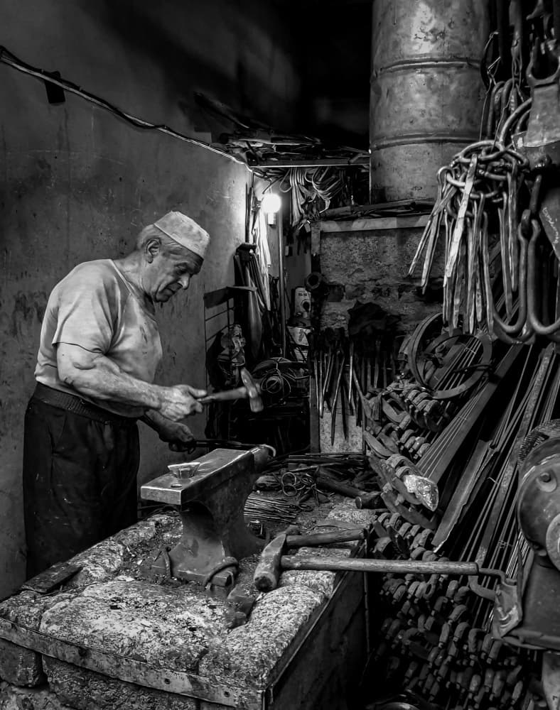 Traditional Blacksmith Workshop by Bashar Alsofey — canvas wall art