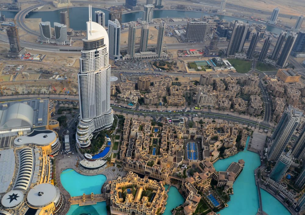 Downtown Dubai Aerial View by Mrinal Nath — canvas wall art