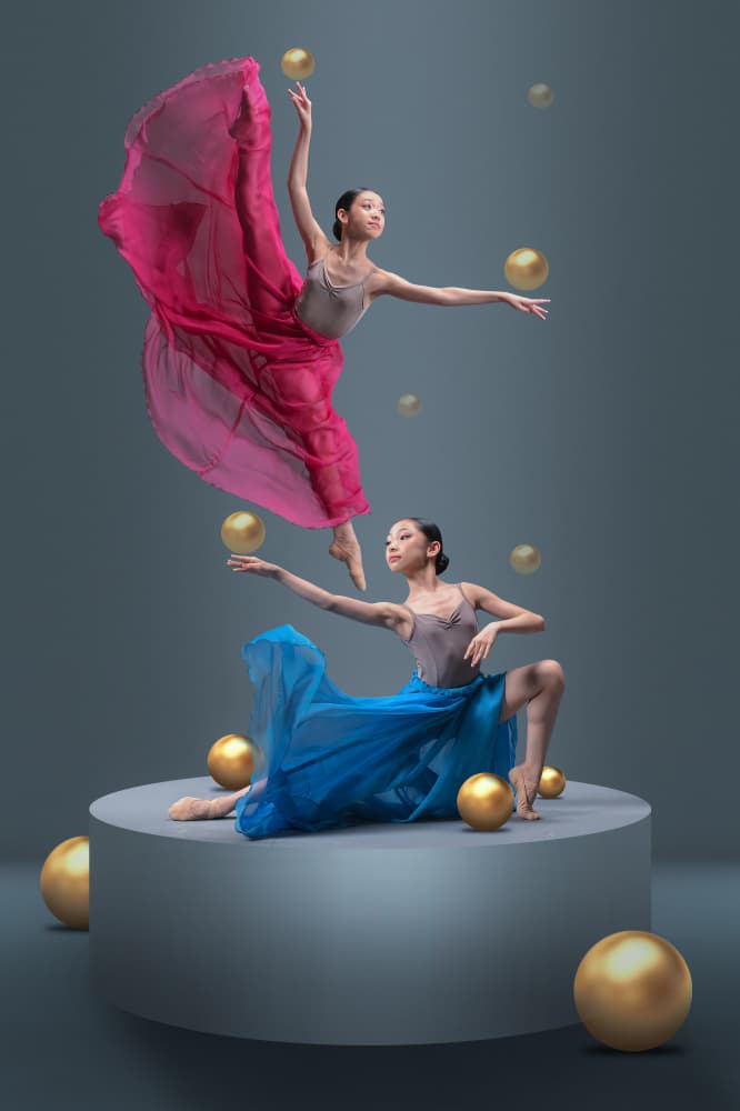Floating Ballet Dancers by Ajar Setiadi — canvas wall art