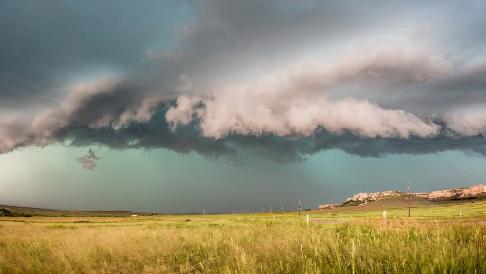Shelf Cloud Over Plains by Jun Zuo — canvas wall art