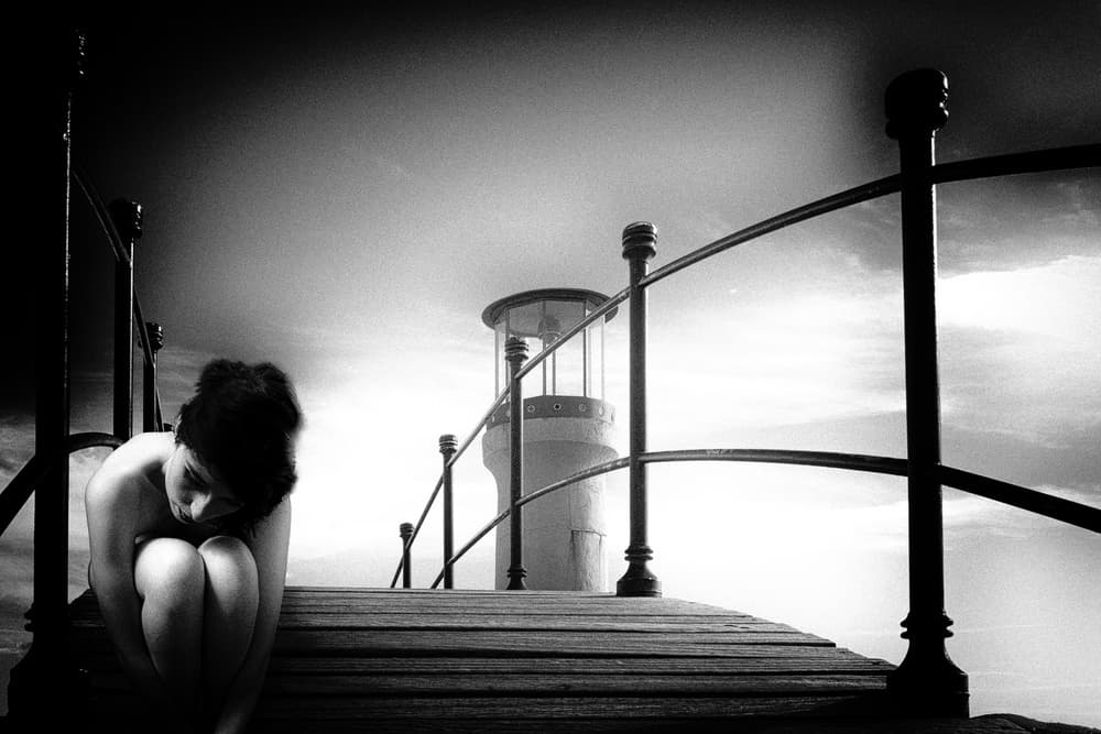 Pensive Lighthouse Solitude by Jean-Louis VIRETTI — canvas wall art