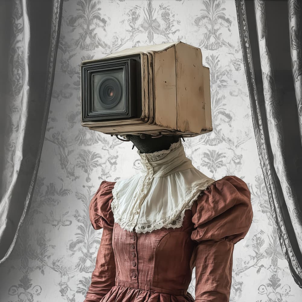 Victorian Camera Woman by Sue Skellern — canvas wall art