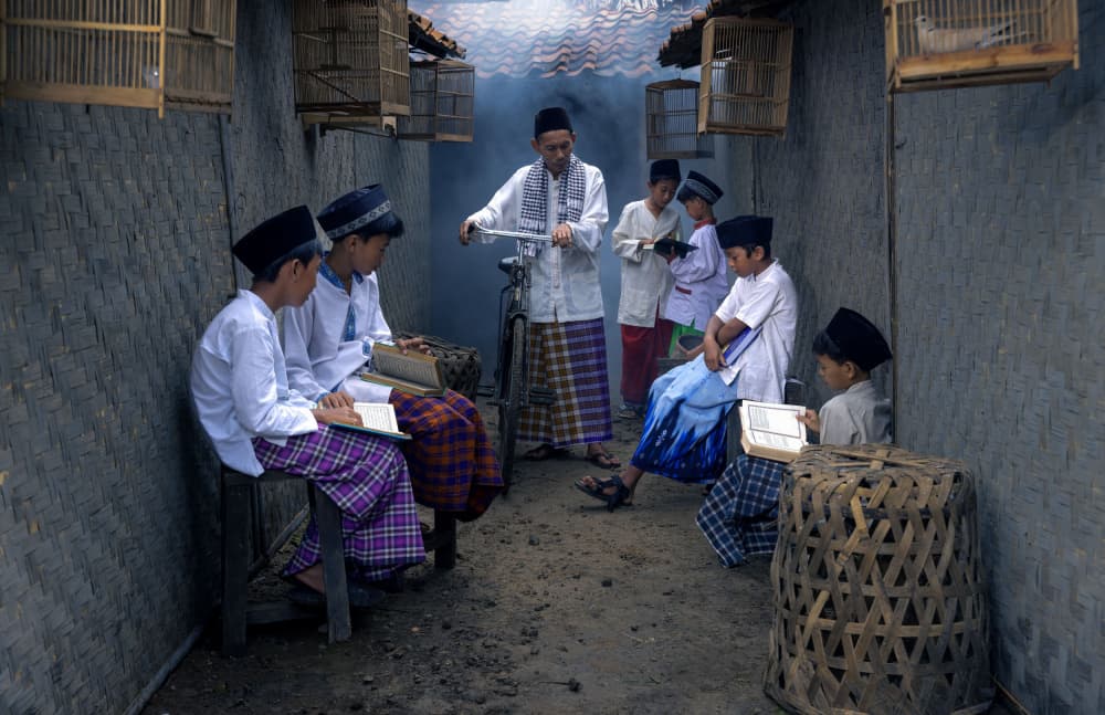 Young Scholars Learning by Sally Widjaja — canvas wall art