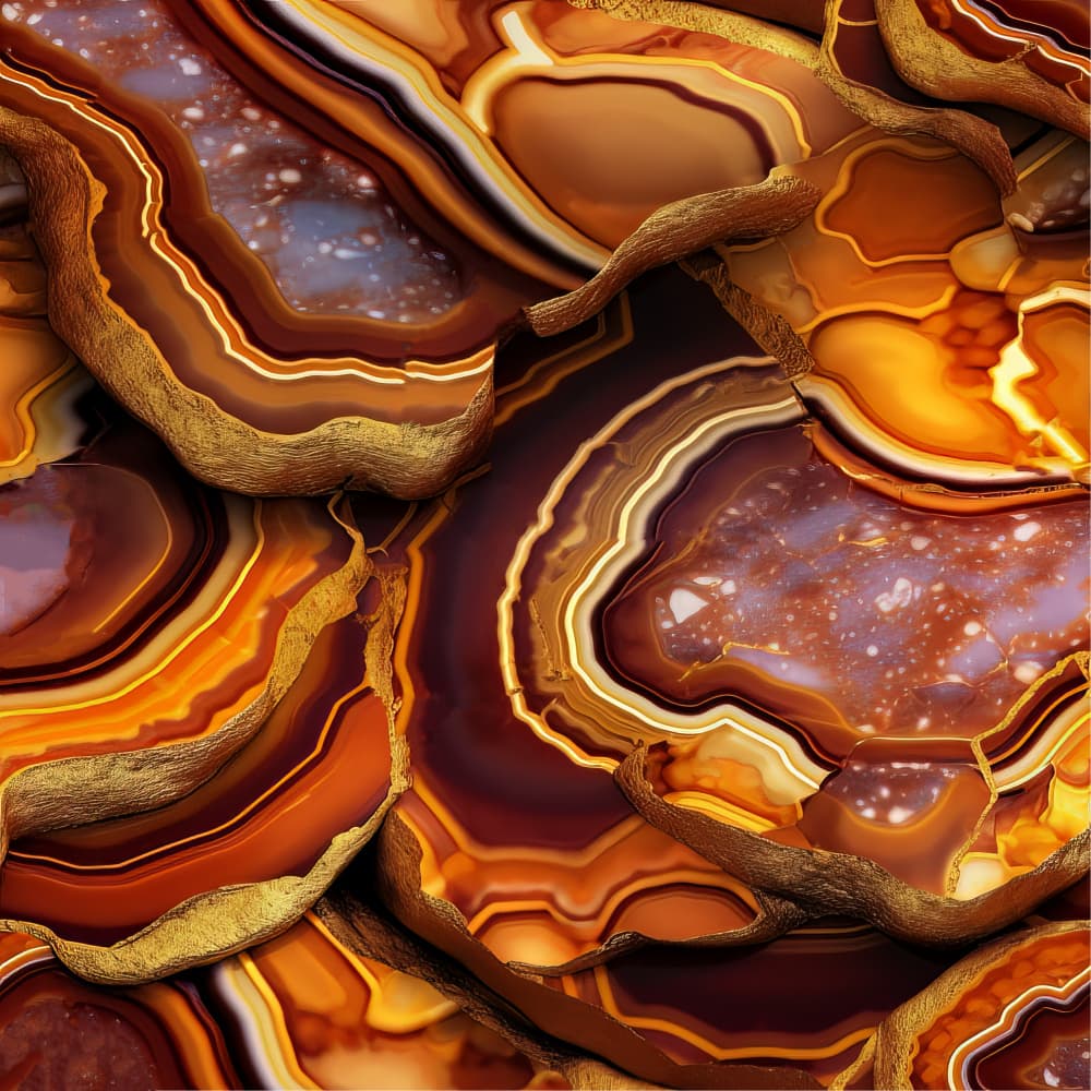 Golden Agate Layers by Bilge Paksoylu — canvas wall art