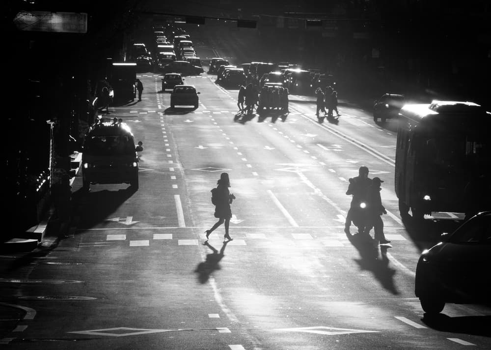Urban Night Silhouettes by HAN dong hee — canvas wall art