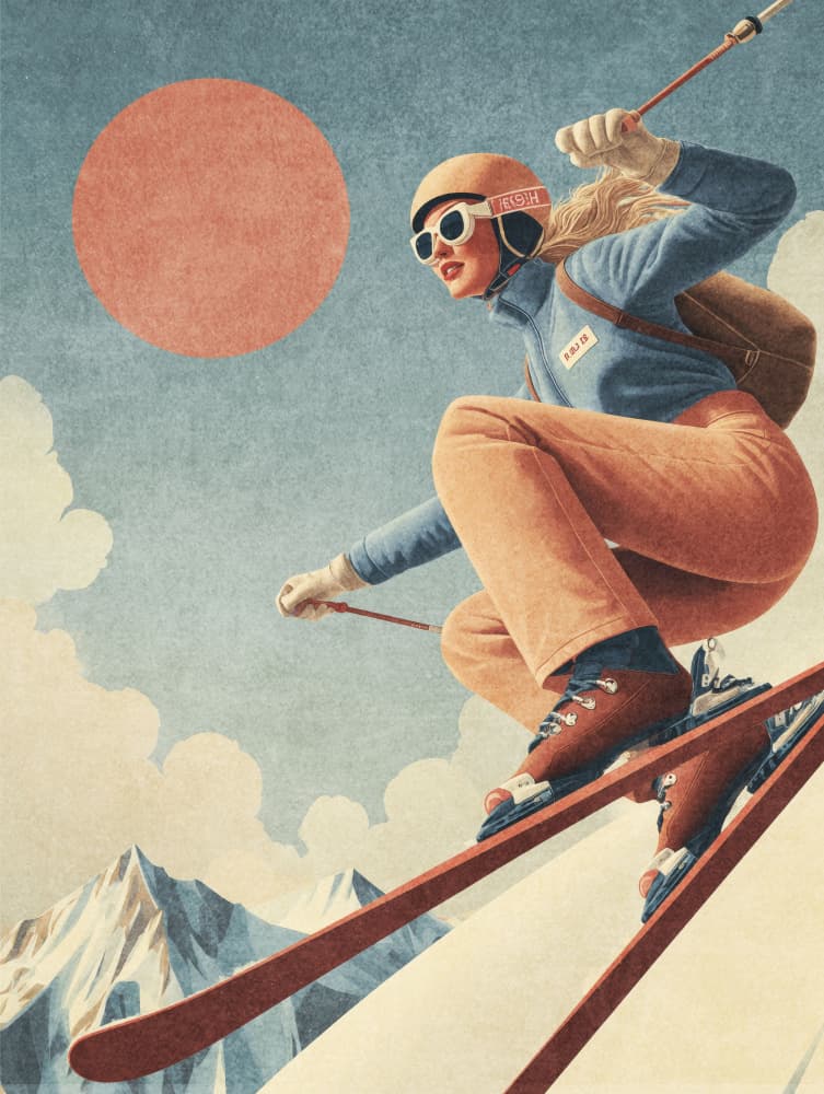 Skiing Adventure-2 by Emel Tunaboylu — canvas wall art