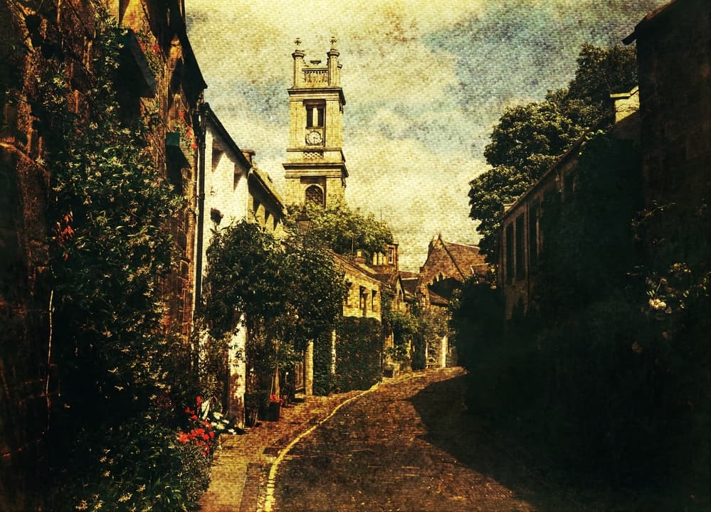 Historic Village Street by Ray Clark — canvas wall art