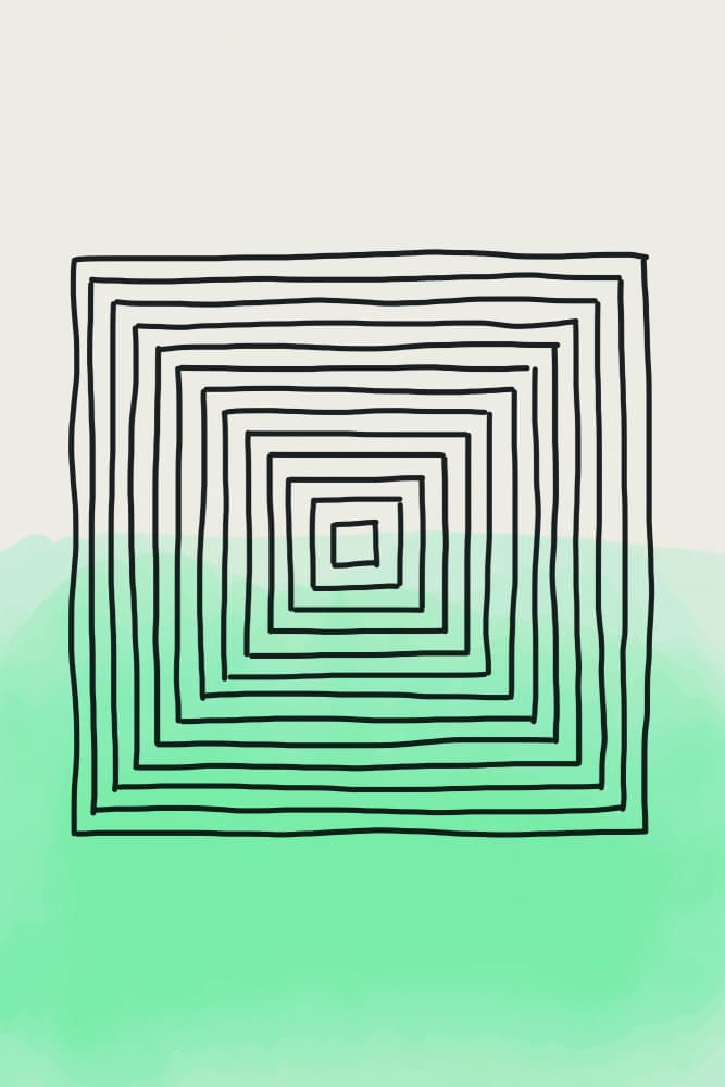 Concentric Green Squares by jay stanley — canvas wall art
