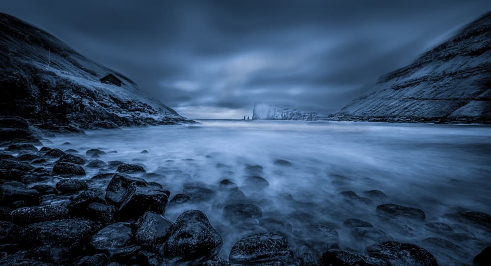 Dramatic Blue Coast by Kenneth-Wei Zeng — canvas wall art