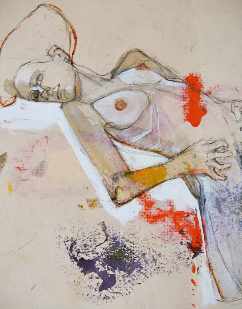 Expressive Reclining Figure by Doris Schmitz — canvas wall art