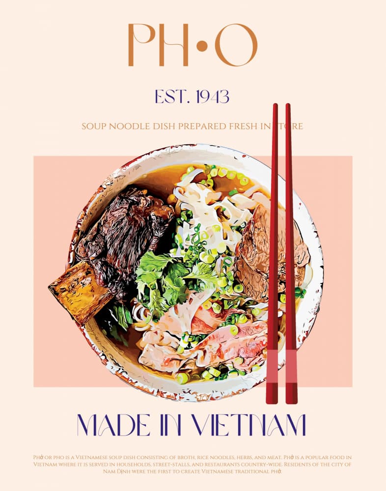 Traditional Vietnamese Pho by Nazma Khokhar — canvas wall art