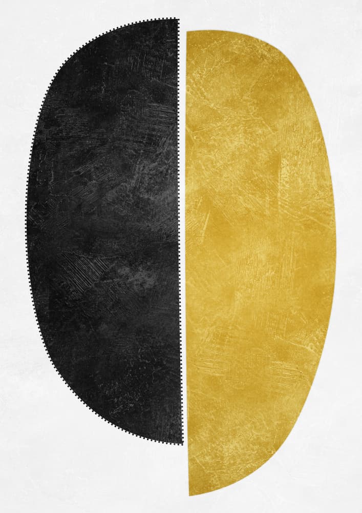 Golden Black Forms by Ema Paraschiv — canvas wall art