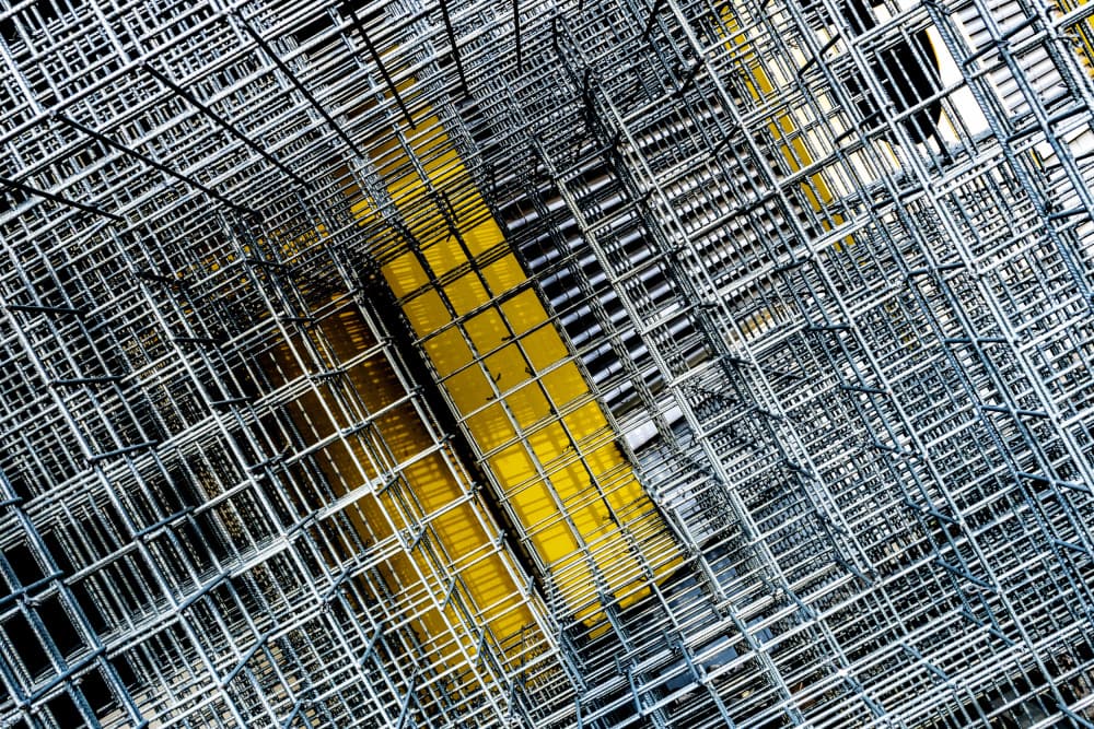 Abstract Yellow Grid by Franco Tessarolo — canvas wall art