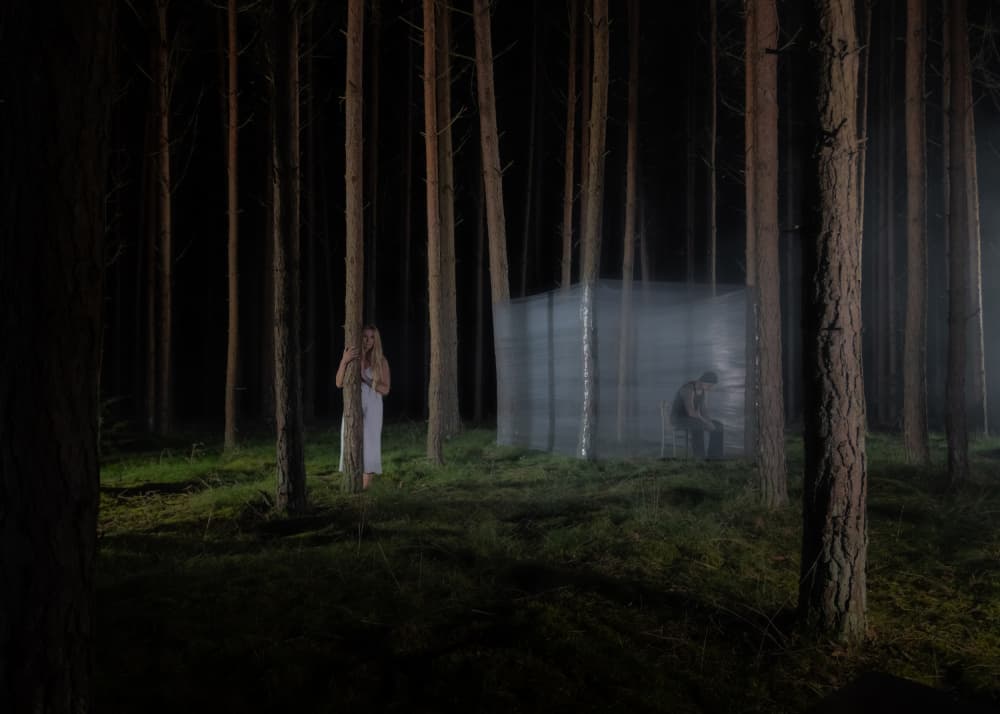 Eerie Forest Figures by Leszek Paradowski — canvas wall art