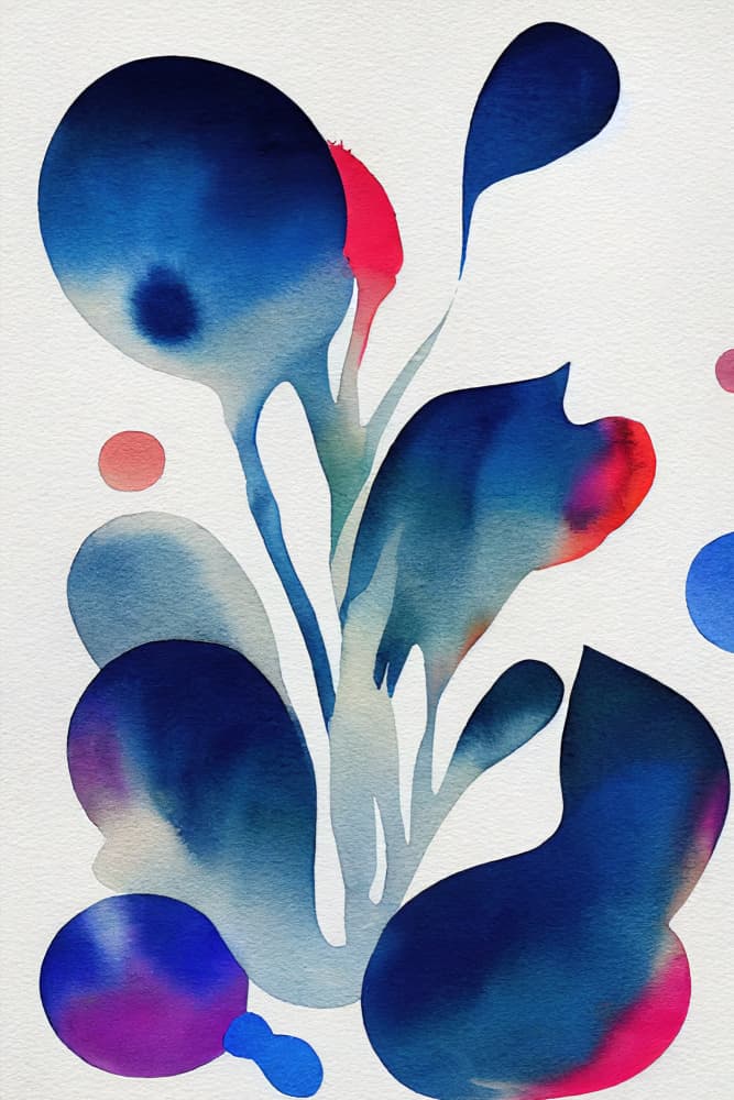 Blue Pink Fluid Abstract by Mauro — canvas wall art