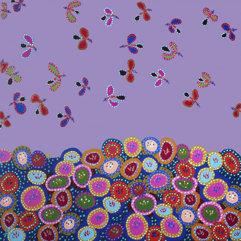 Vibrant Floral Flight by Helen Joynson — canvas wall art