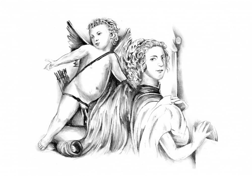 Renaissance Boy and Cherub by Kulik — canvas wall art
