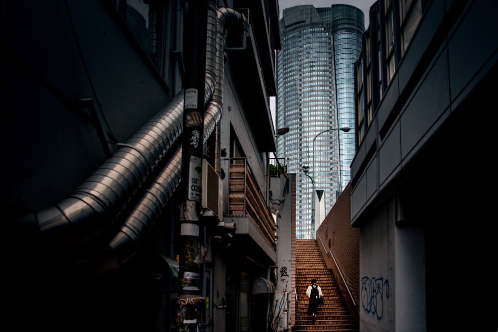 Urban Alley Skyscraper by YASUTOSHI HONJO — canvas wall art