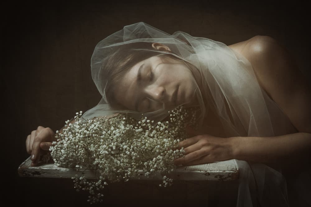 Ethereal Slumber and Flowers by Ruth Franke — canvas wall art