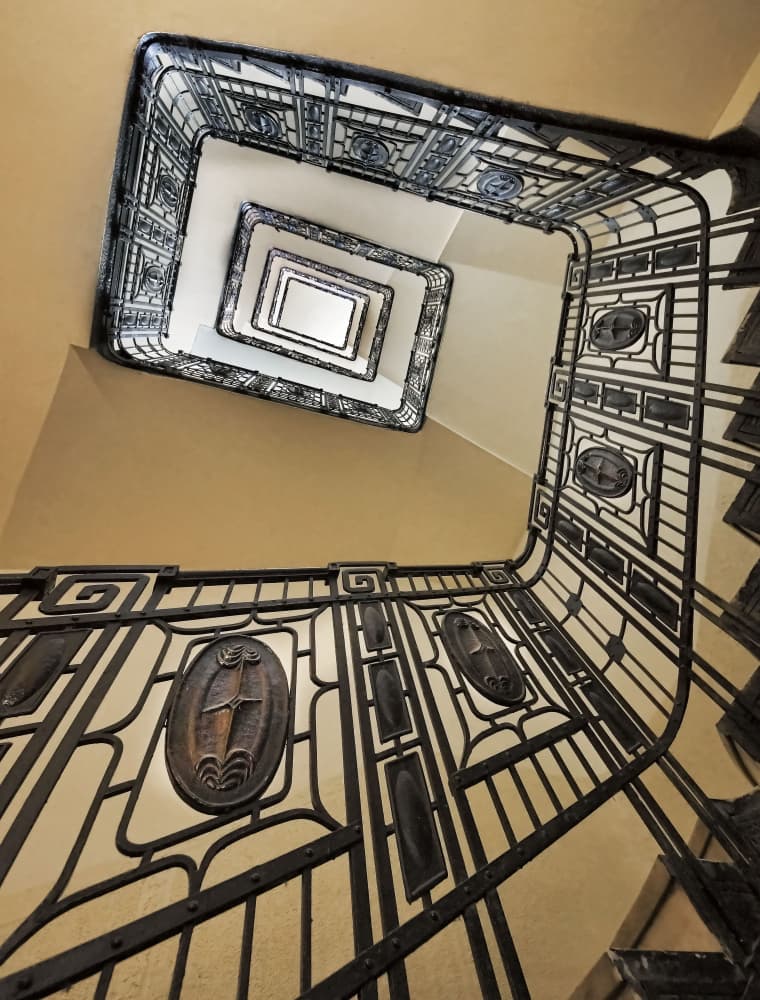 Ornate Spiral Staircase by Renate Reichert — canvas wall art