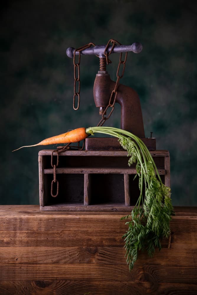 Fresh Carrot Under Press by Felice Angelino — canvas wall art
