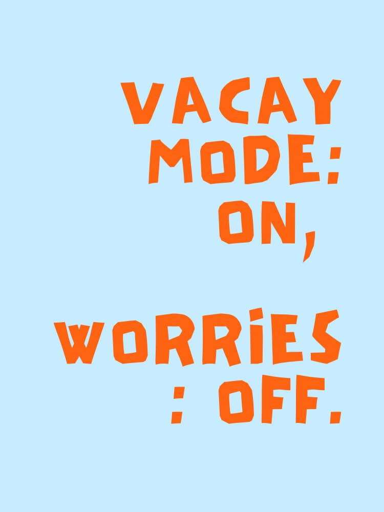 Vacay Mode On Worries Off by Ohkimiko — canvas wall art