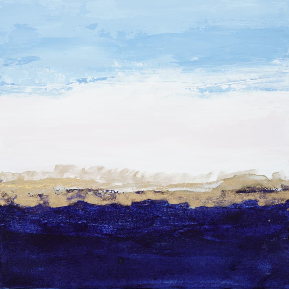 Blue Gold Horizon by Françoise Wattré — canvas wall art
