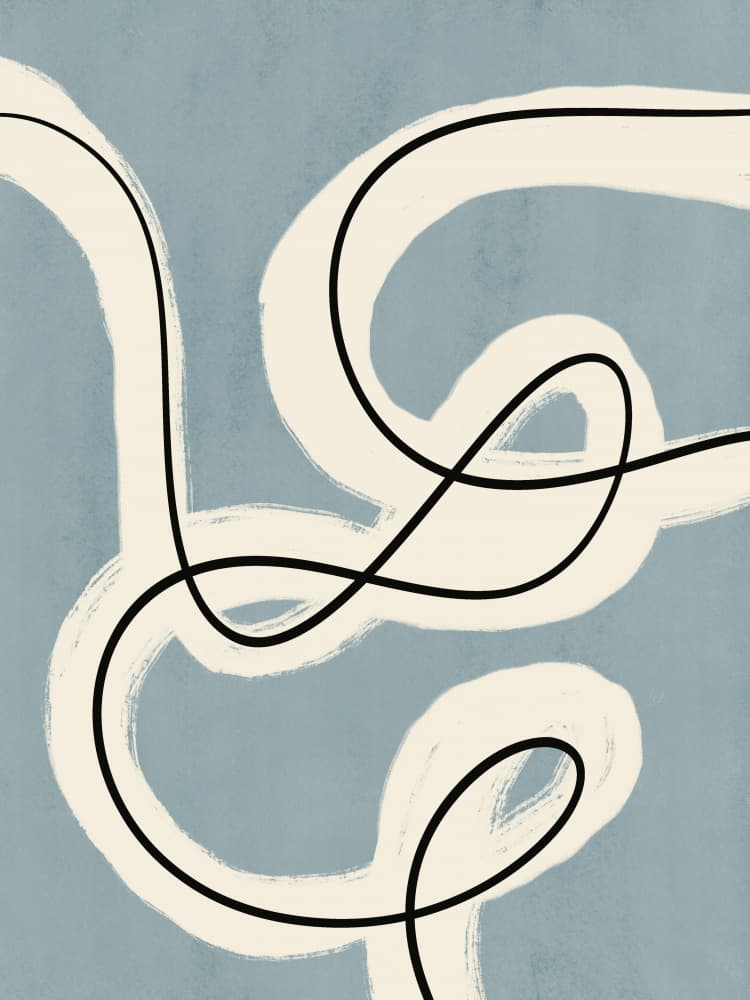 Flowing Abstract Curves by Little Dean — canvas wall art