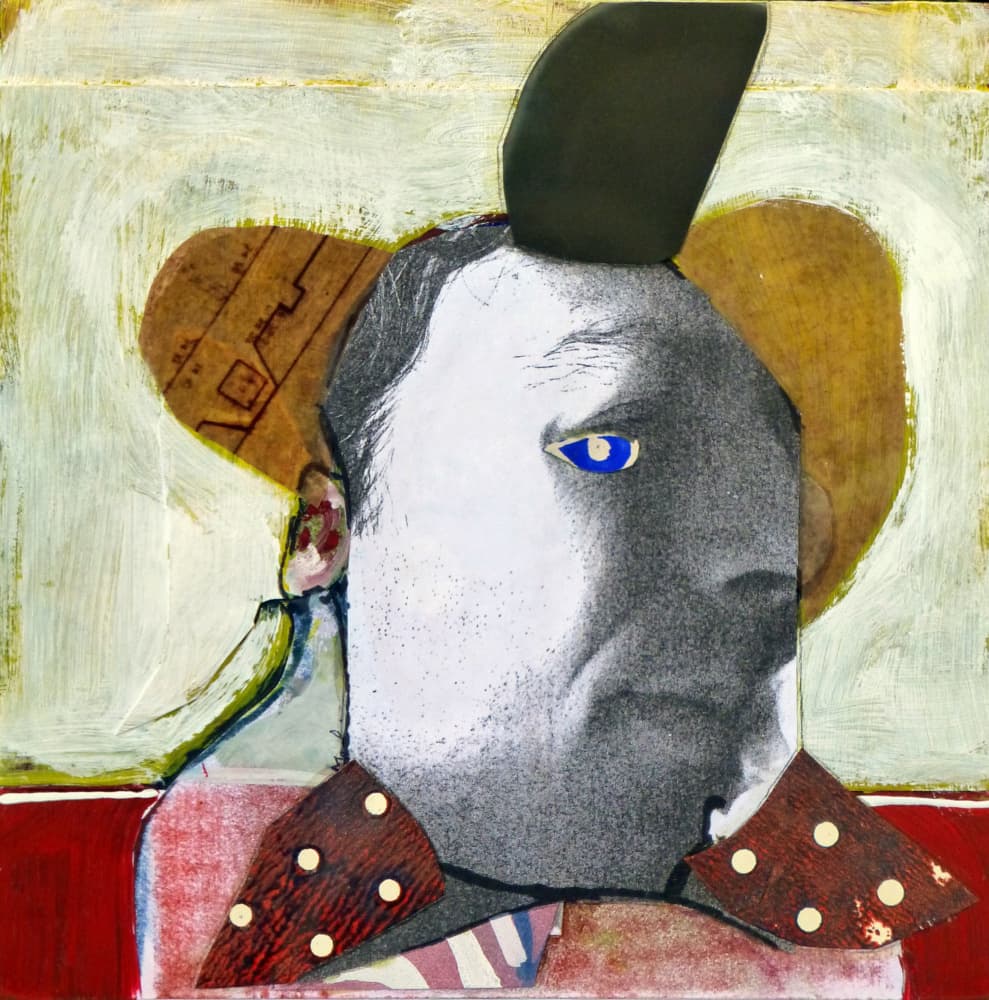 Blue Eye Cowboy Collage by Pascal Marlin — canvas wall art