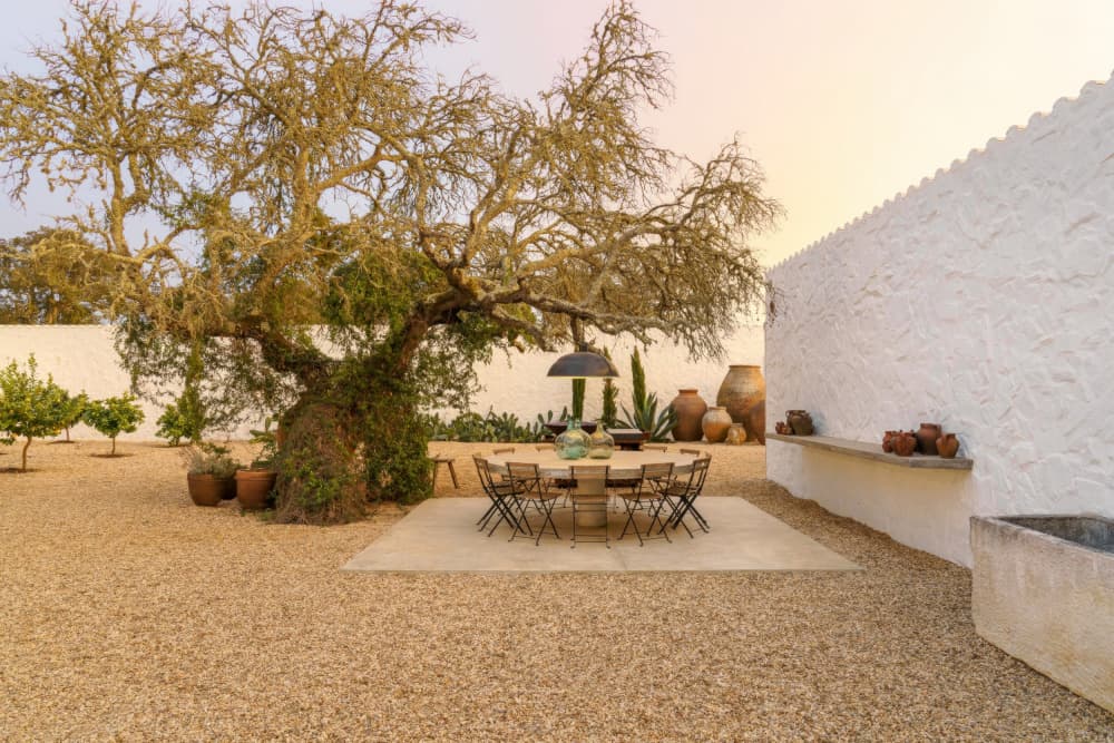 Rustic Outdoor Dining by Minorstep — canvas wall art