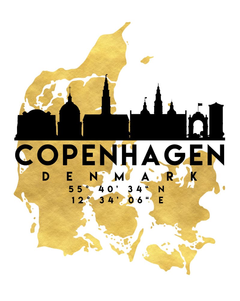 Copenhagen Denmark Skyline by Emiliano Deificus — canvas wall art