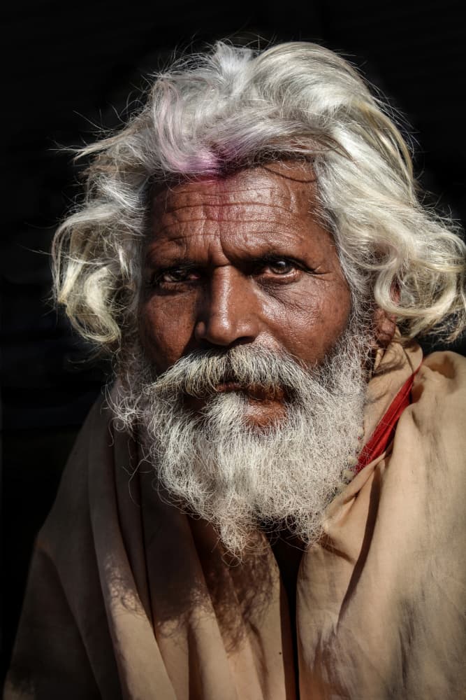 Indian Elder Portrait by Irene Perovich — canvas wall art