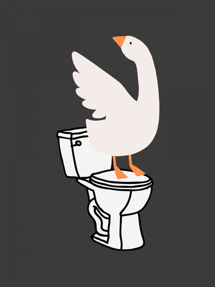 Funny Goose Toilet by Jolly and Dash — canvas wall art