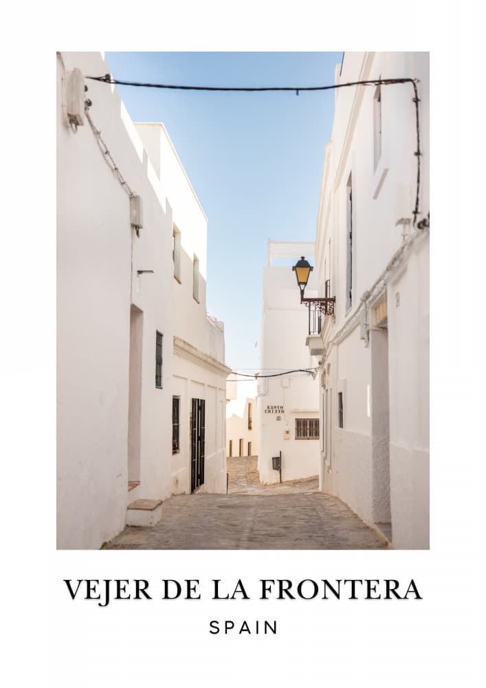 Vejer de La Frontera Spain Travel poster by Raisa Zwart — canvas wall art