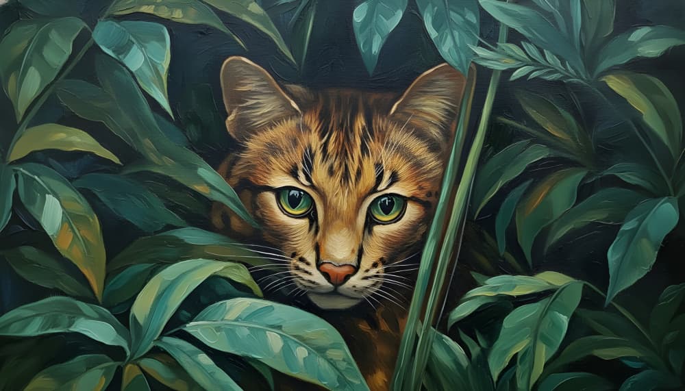 Jungle Cat Eyes by HUGO — canvas wall art