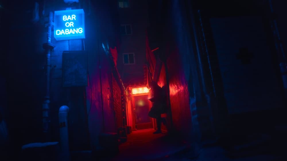 Red Light Alley Bar by Javier de la Torre — canvas wall art