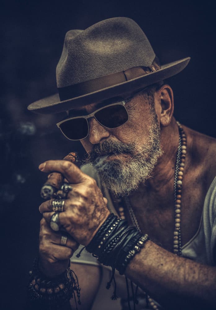 Cool Man Smoking Cigar by gNo — canvas wall art